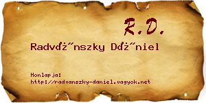 Radvánszky Dániel névjegykártya