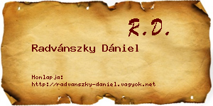 Radvánszky Dániel névjegykártya
